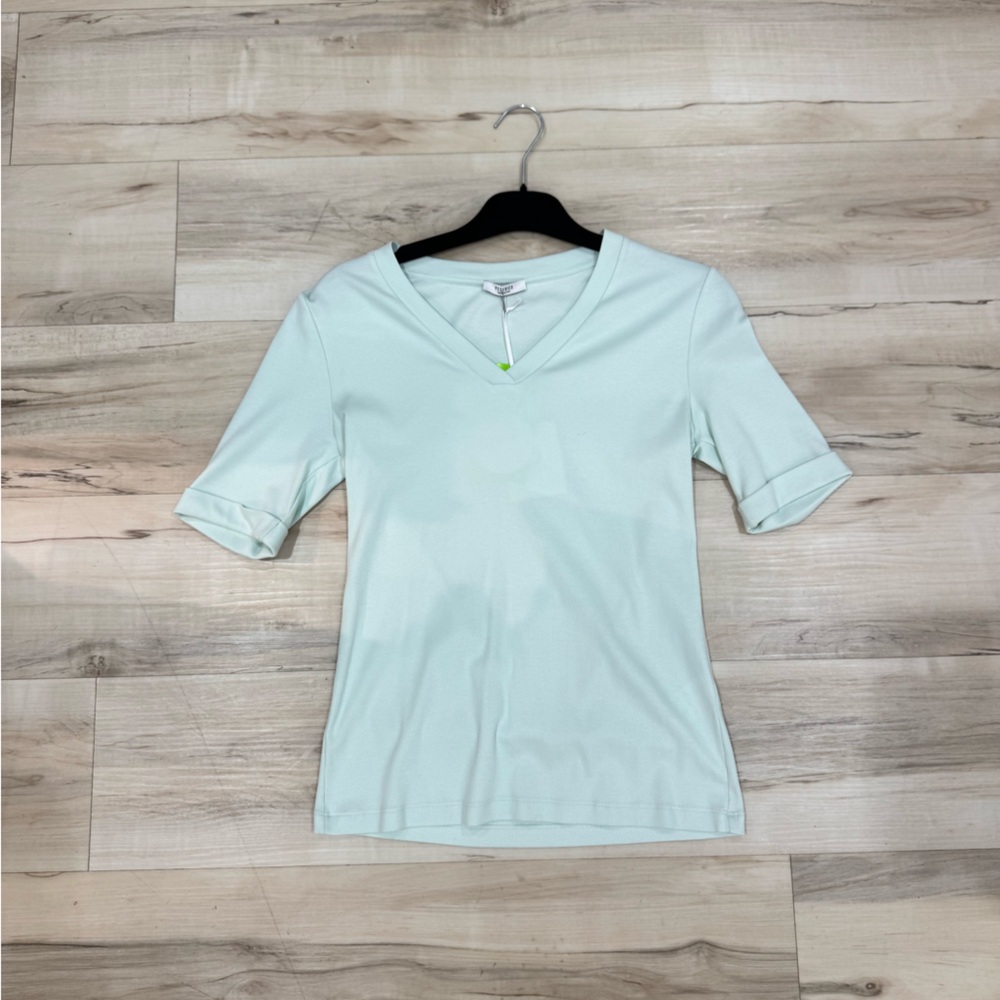 Peserico Light Blue V-Neck Top